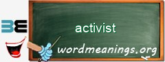 WordMeaning blackboard for activist
